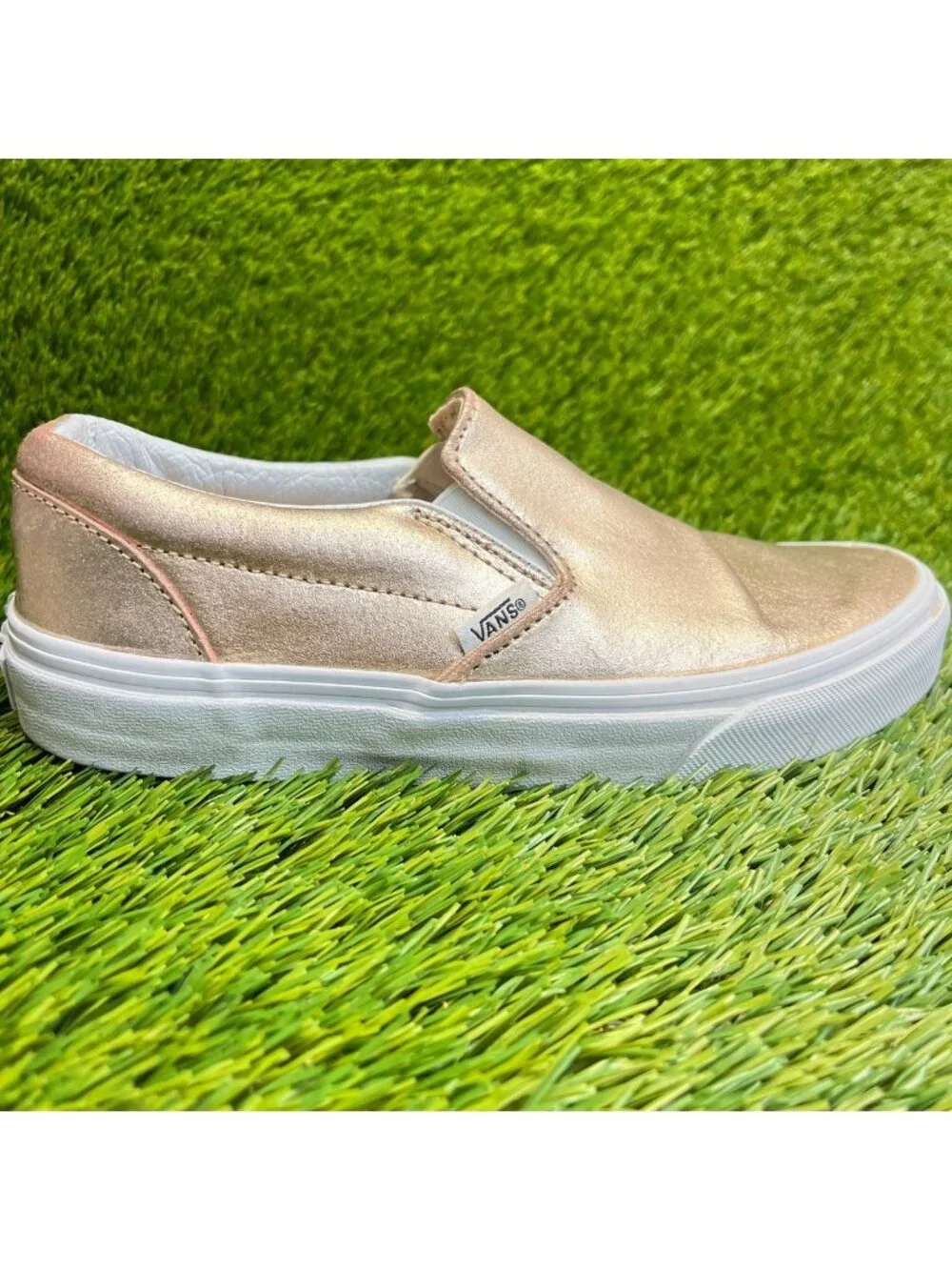 Vans Classic Slip-On Womens Size 5.5 Rose Gold Athletic Skate Shoes Sneakers